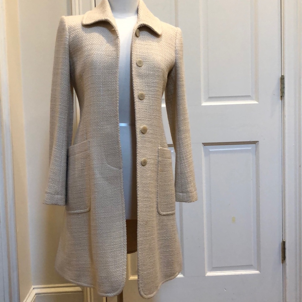 Theory Ivory longline jacket
